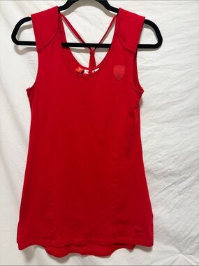 Like New Puma Red Detail Tie Tank with Ferrari Logo - Medium